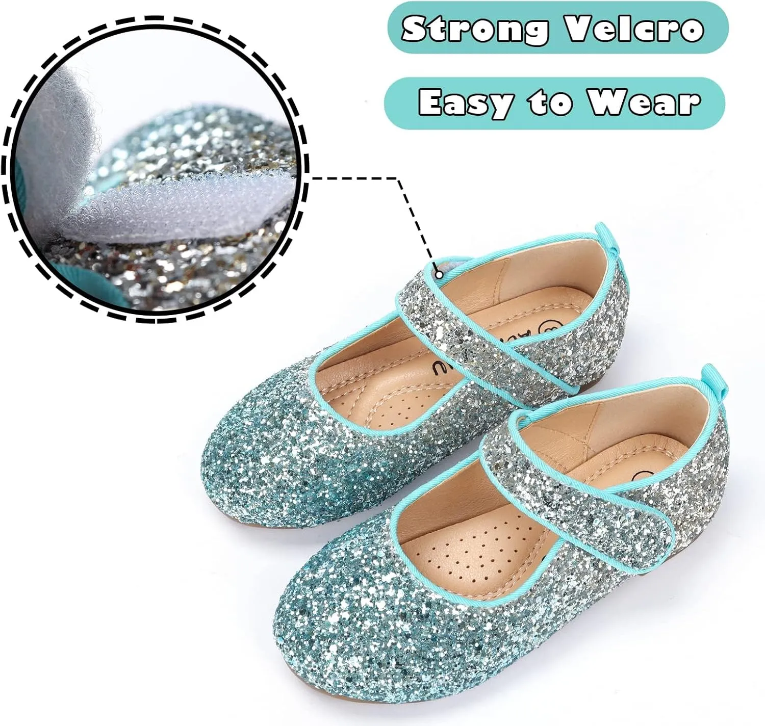 ADAMUMU Girls Dress Up Shoes Sparkly Shoes for Girls Princess Mary Jane School Uniform Dress Shoes in Performance, Prom and Graduation for Toddler/Little/Big Kids
