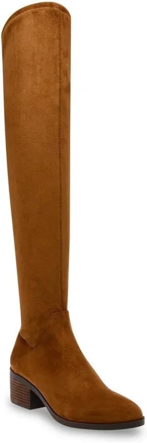 Anne Klein Womens Ainsley Faux Suede Over-The-Knee Boots Brown 6 Medium (B,M)
