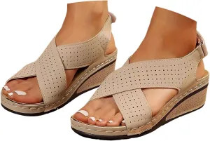 Arch Support Sandals Women's Wide Slip On Walking Shoes Women With Arch Support Flats Orthopedic Comfort Wedge Shoe