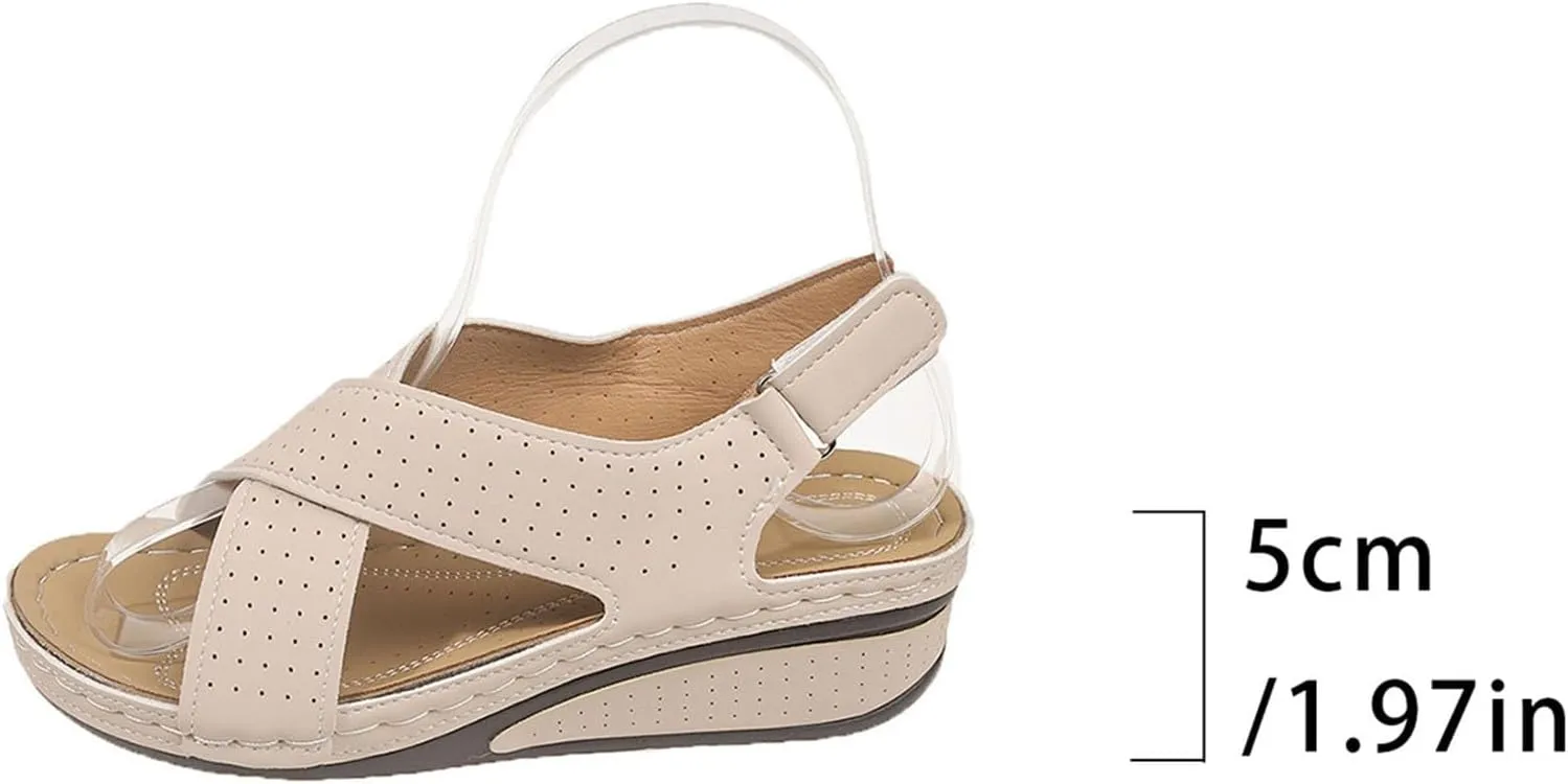 Arch Support Sandals Women's Wide Slip On Walking Shoes Women With Arch Support Flats Orthopedic Comfort Wedge Shoe