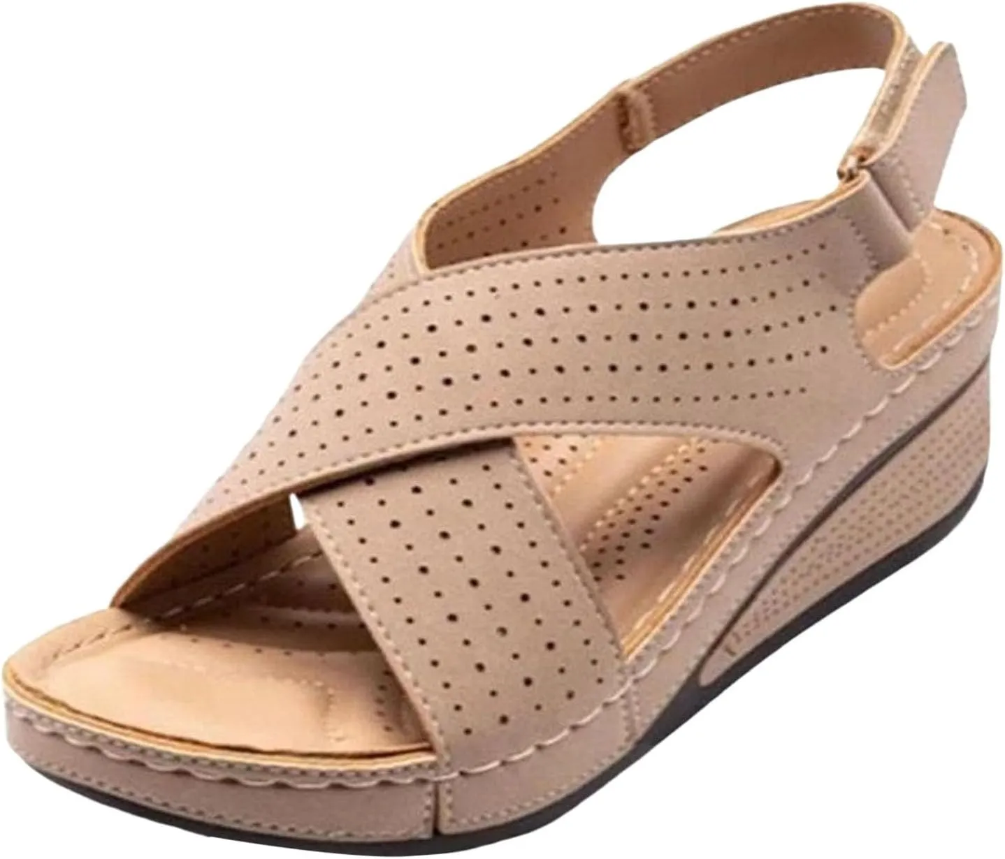 Arch Support Sandals Women's Wide Slip On Walking Shoes Women With Arch Support Flats Orthopedic Comfort Wedge Shoe
