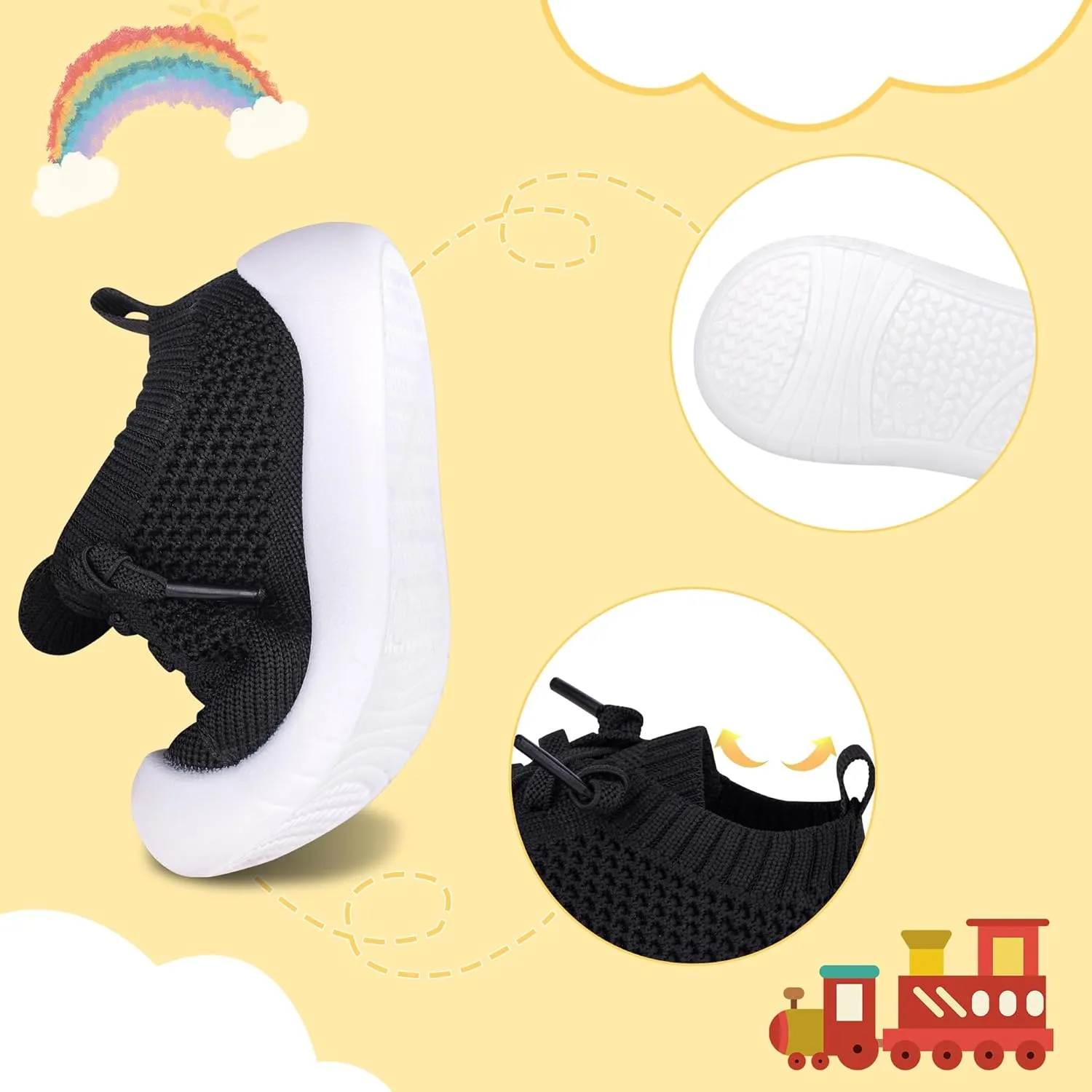 Baby Boy Girls First-Walking Training Slippers Toddlers Infant Non-Skid Barefoot Slippers