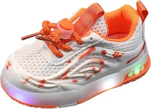 Baby Infant Light Up Flash LED Light Breathable Sneakers Toddler Kids Luminous Sports Mesh Athletic Walking Running Shoes