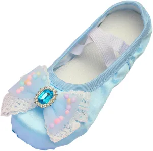 Ballet Shoes for Girls Ballet Slippers Cute Bowknot Dance Shoes Soft Flat Slipper for Toddler/Little Kid/Big Kid