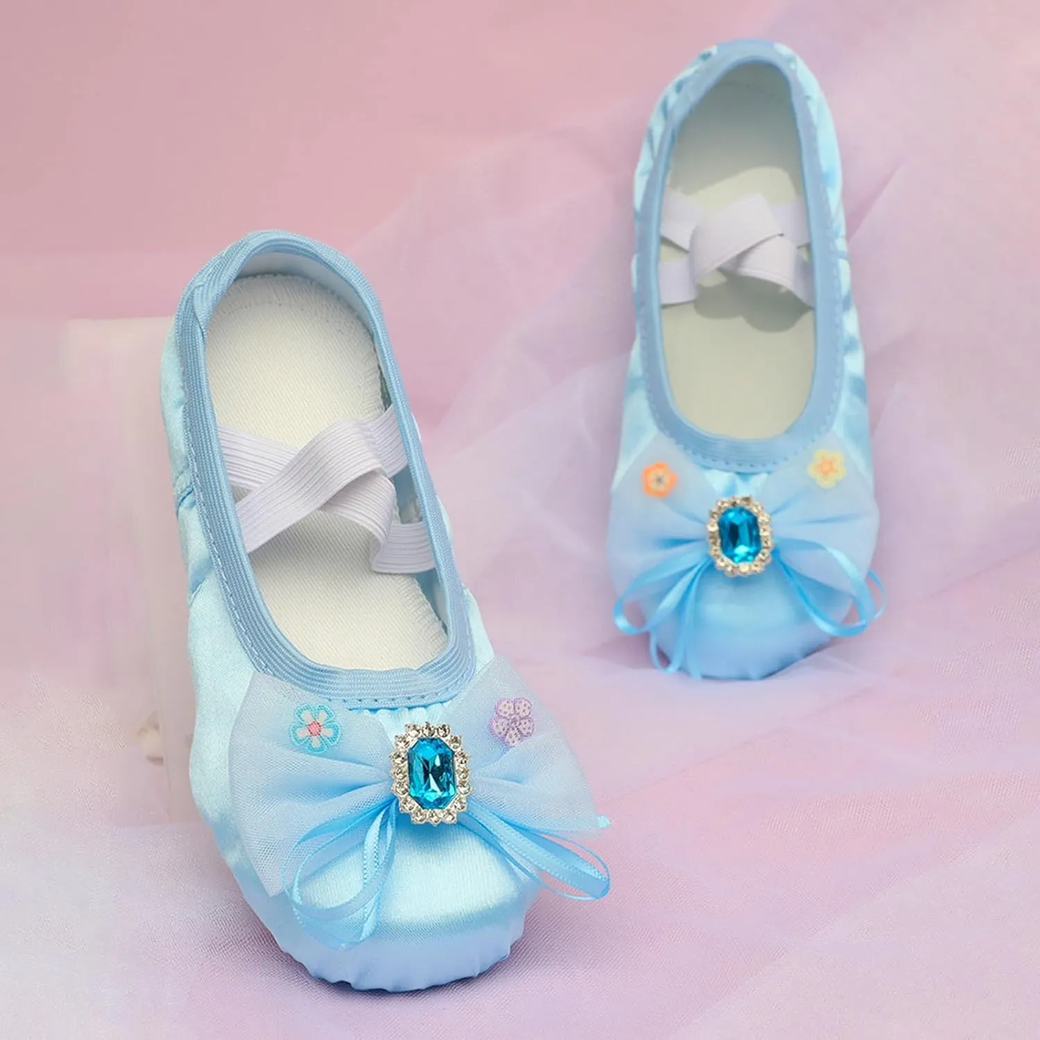 Ballet Shoes for Girls Nowknot Ballet Slippers Dance Shoes with Elastic Band for Toddler/Little Kid/Big Kid