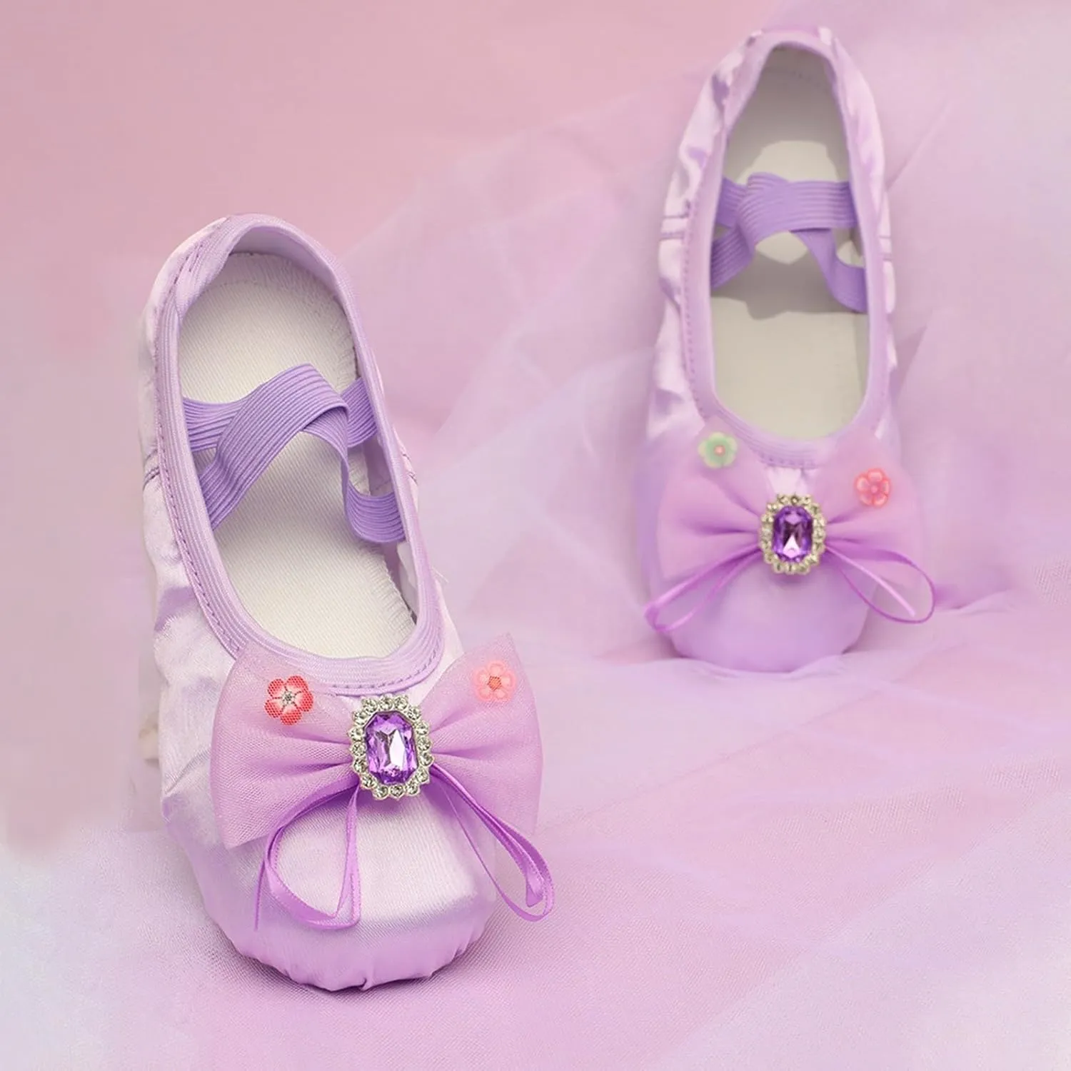 Ballet Shoes for Girls Nowknot Ballet Slippers Dance Shoes with Elastic Band for Toddler/Little Kid/Big Kid