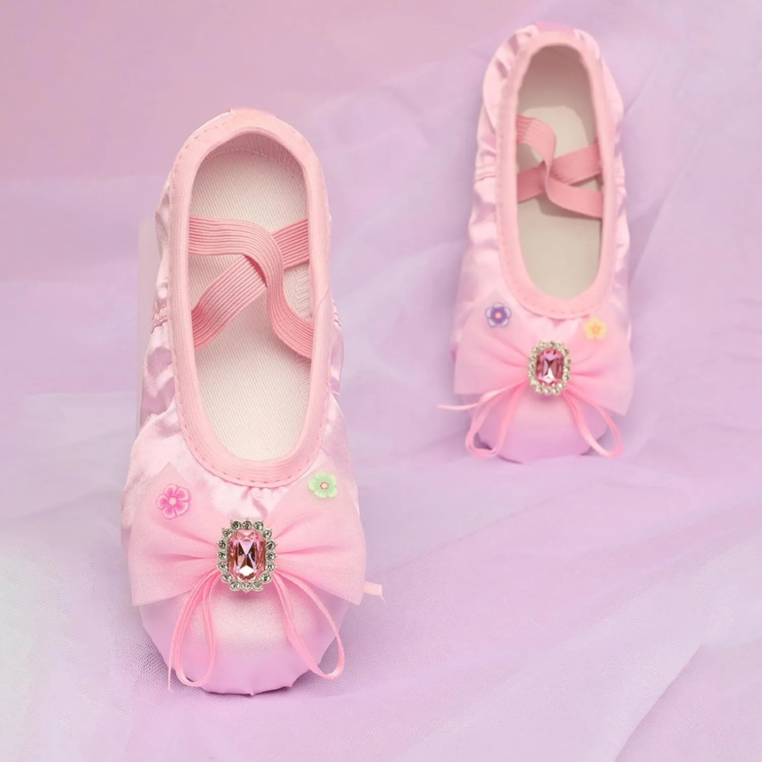 Ballet Shoes for Girls Nowknot Ballet Slippers Dance Shoes with Elastic Band for Toddler/Little Kid/Big Kid