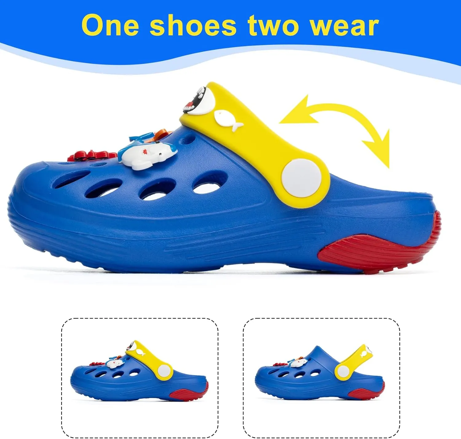 Beach Vacation Essentials Clogs for Toddler Kids Cute Cartoon Garden Water Shower Shoes Slides Slippers Pool Sandals Gifts for Boys Girls