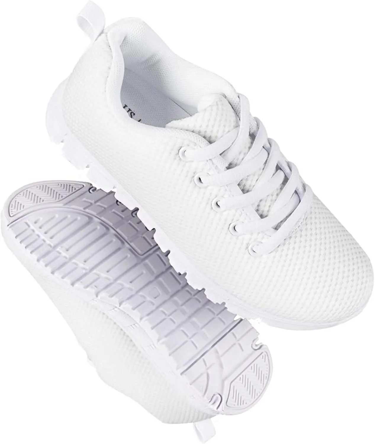 Boys Girls Running Shoes, Lightweight Lace-Up Breathable Mesh Athletic Tennis Sneakers for Little Kid & Big Kid