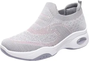 Breathable Slip on Sneakers for Women Breathable Zero Drop Adjustable Barefoot Shoes Lightweight Elderly Shoe