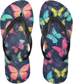 Butterfly Colorful Womens Flip Flops Sandals Beach Shower Shoes