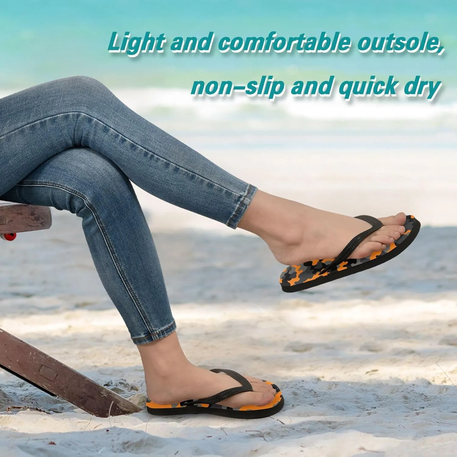 Camo Colorful Abstract Womens Flip Flops Sandals Summer Sandal