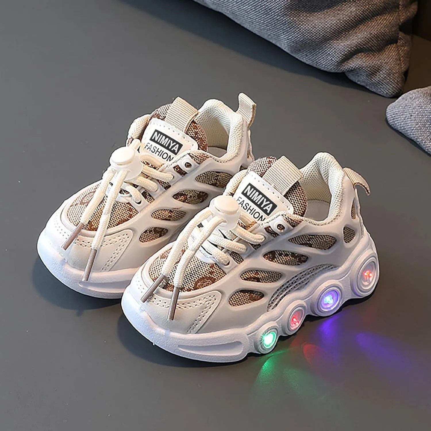 Children LED Light Strip Shoes Lace Up Canvas Shoes Kids Casual Shoes Light Up Shoes Kids Girls Sneaker Shoes