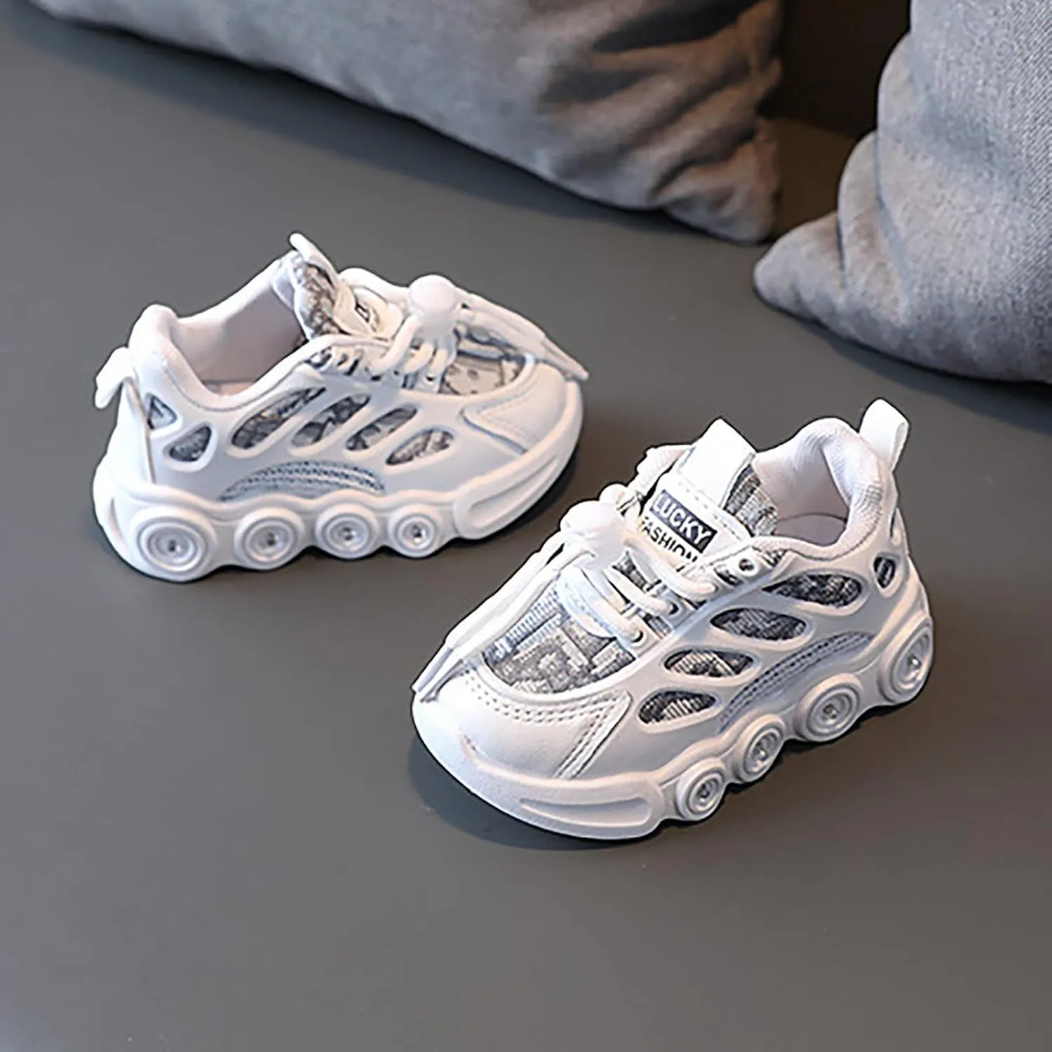 Children LED Light Strip Shoes Lace Up Canvas Shoes Kids Casual Shoes Light Up Shoes Kids Girls Sneaker Shoes