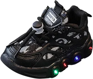 Children LED Light Strip Shoes Lace Up Canvas Shoes Kids Casual Shoes Light Up Shoes Kids Girls Sneaker Shoes