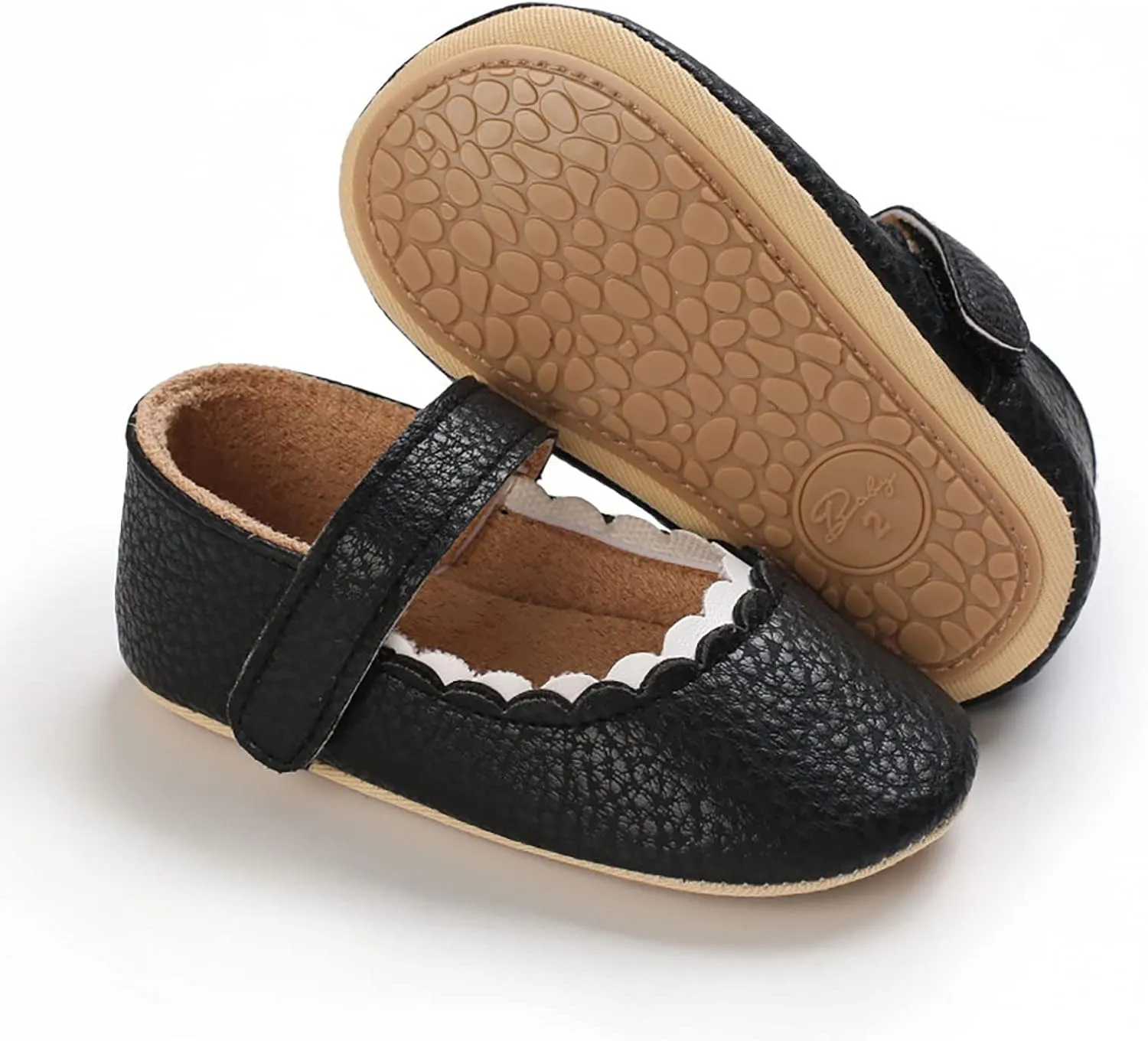 Children's Baby Walking Shoes Boys Girls Flat Bottom Non-Slip Lightweight Comfortable Lace