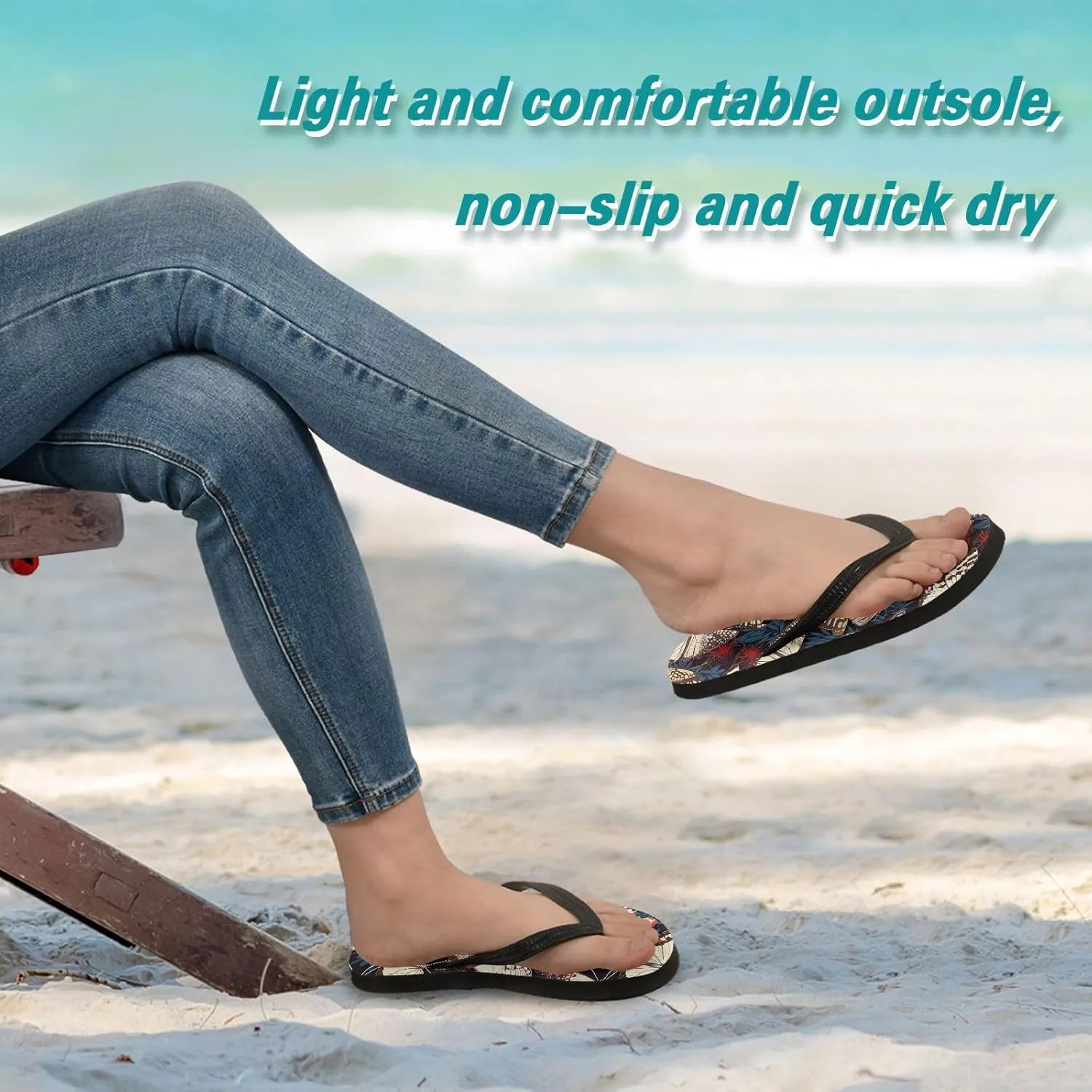 Colorful Butterflies Womens Flip Flops Sandals Men's Comfortable Thong Sandals