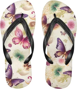 Colorful Butterfly Womens Flip Flops Sandals Beach Sandals