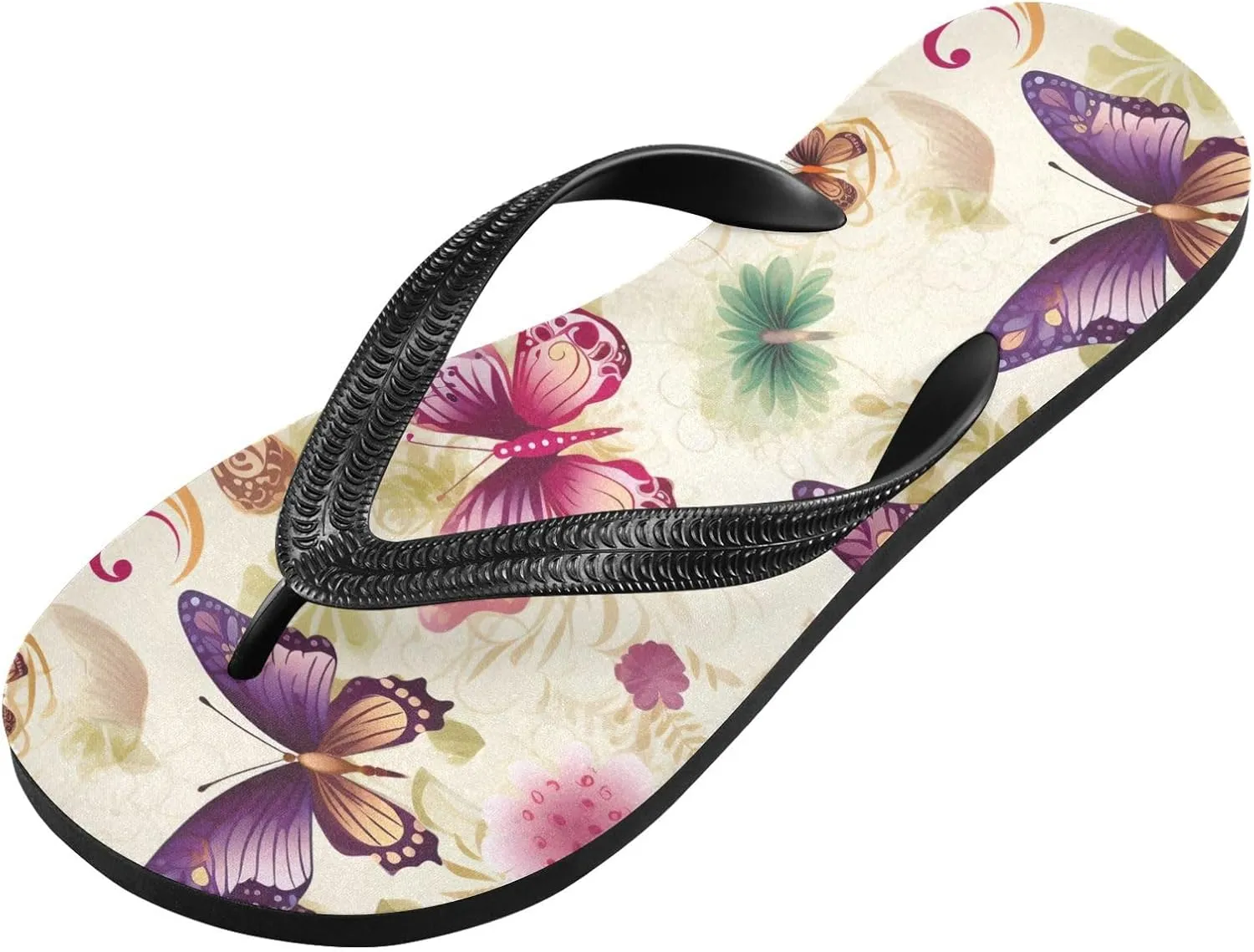 Colorful Butterfly Womens Flip Flops Sandals Beach Sandals