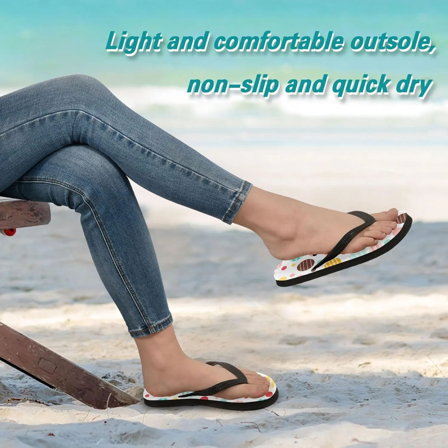 Colorful Dots Funny Womens Flip Flops Sandals Thong Sandals