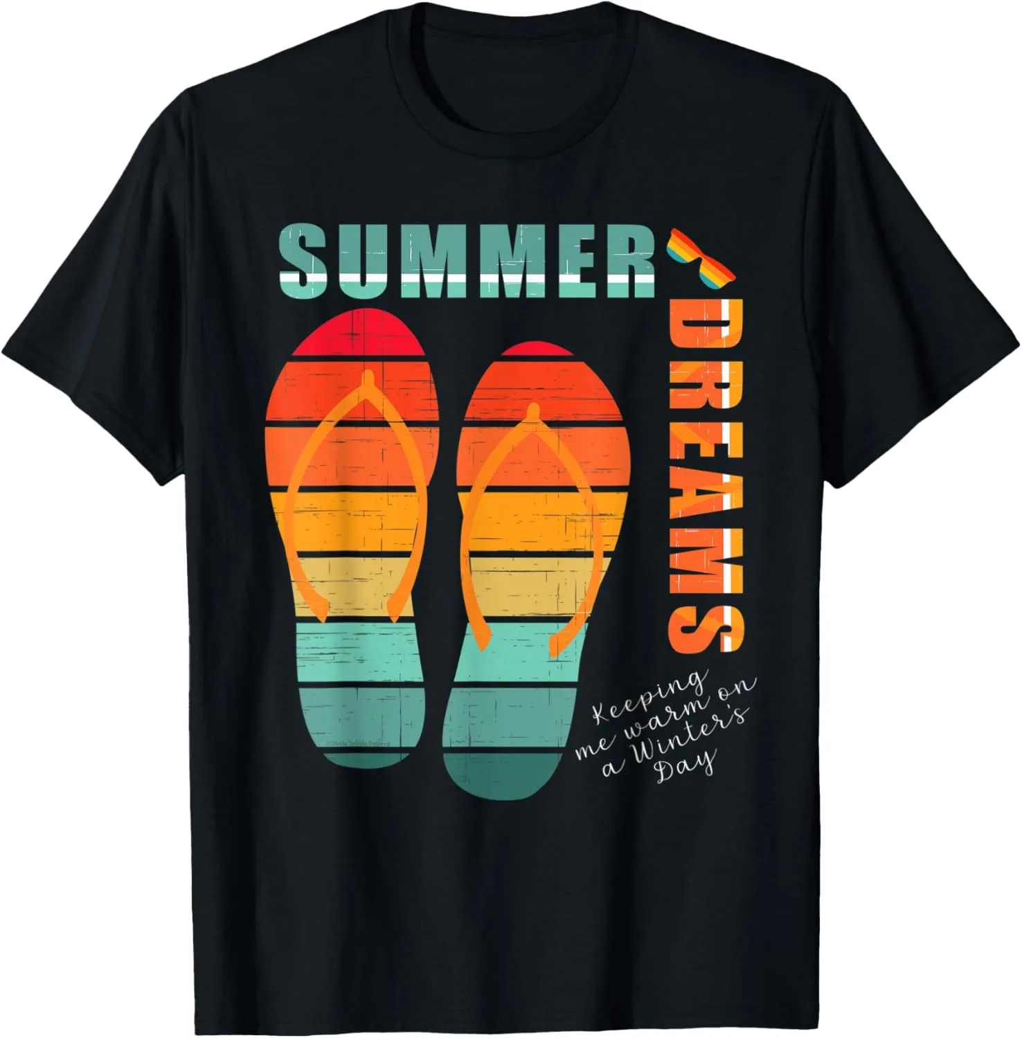 Colorful Flip Flops SUMMER DREAMS Vacation Winter T-Shirt