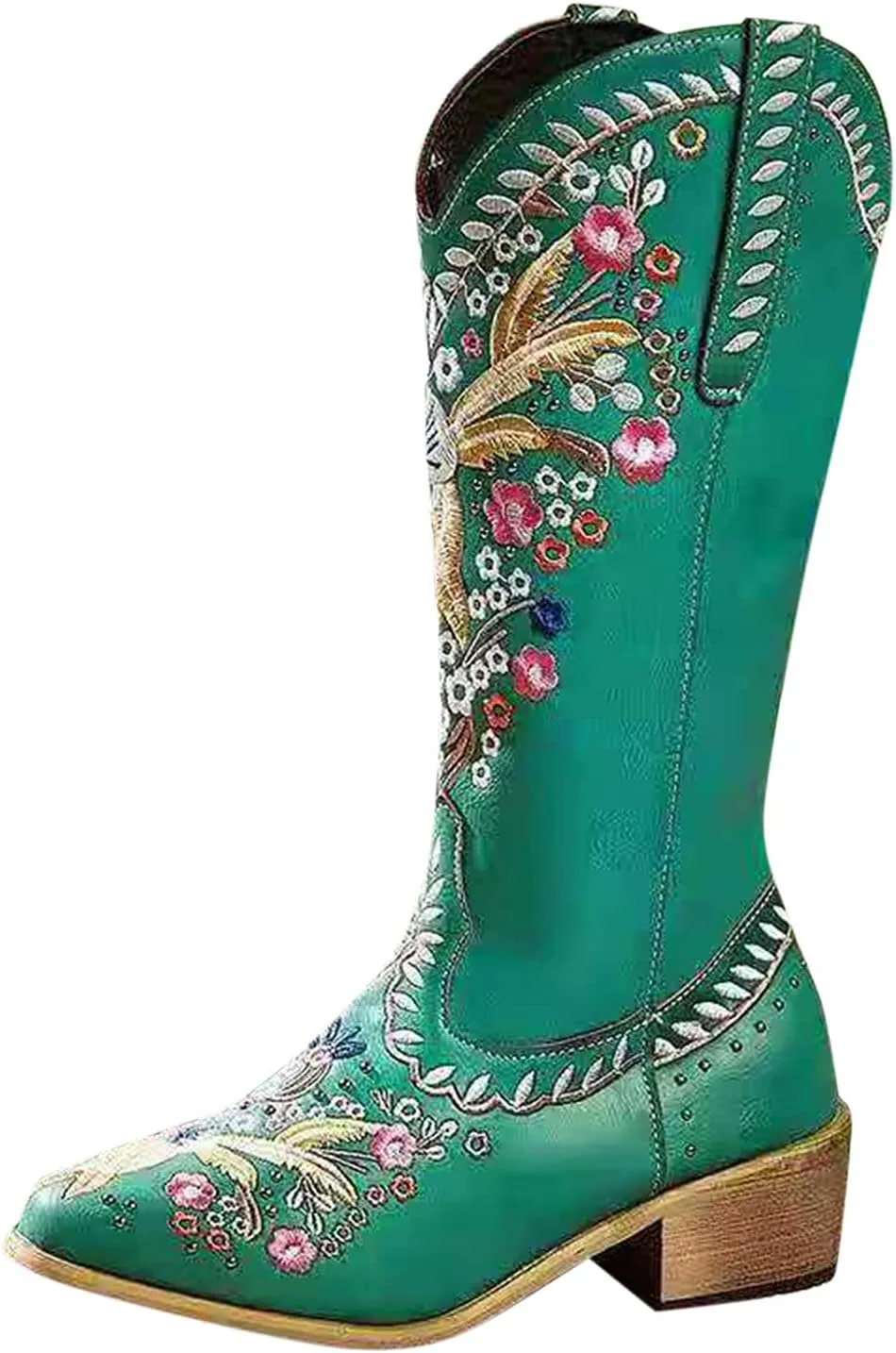 Cowboy Boots for Women Low Heel Over The Knee Boots Hiking Boots Motorcycle Boots Classic Lace Up Shoes Retro Shoes 52
