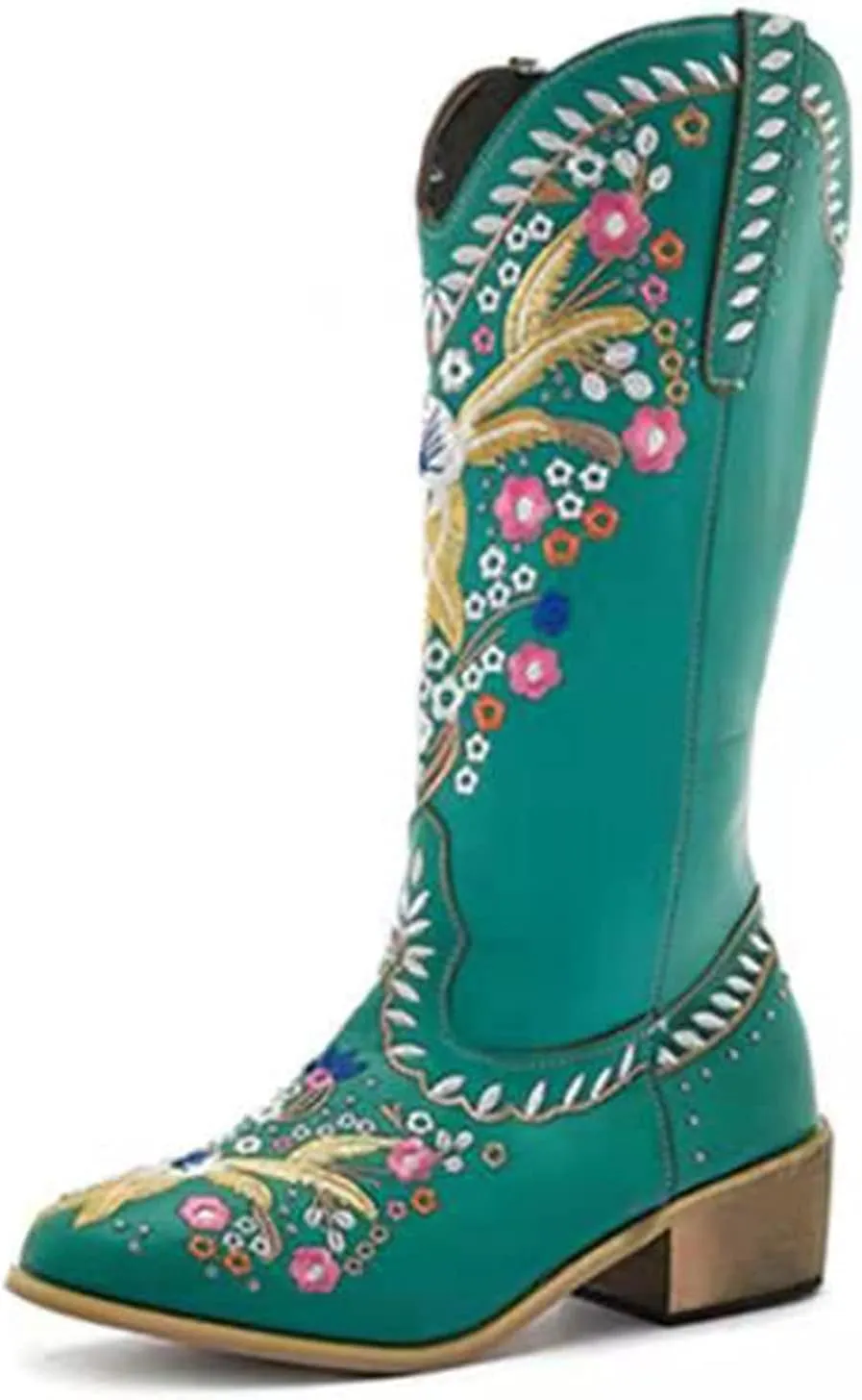 Cowboy Boots for Women Low Heel Over The Knee Boots Hiking Boots Motorcycle Boots Classic Lace Up Shoes Retro Shoes 52