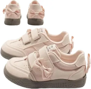 Cute Bow Shoes with Hook & Loop Design Chunky Platform Athleisure Comfy Non Slip Lightweight Softy Casual Sneakers Kawaii Y2K Pretty Pastel Retro Gifts for Women & Girls Back to School