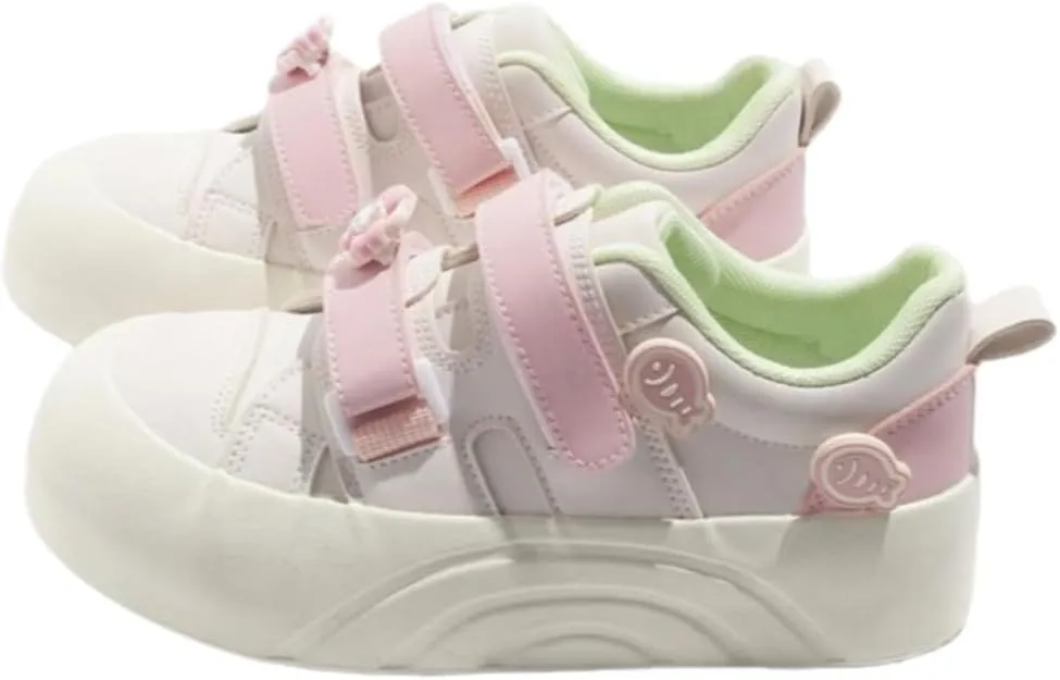 Cute Hook and Loop Shoes with Fish Bunny Flowers Charms Chunky Platform Comfy Non Slip Lightweight Softy Casual Orthopedic Sneakers Kawaii Y2K Pretty Pastel Retro Gifts for Women Girls Back to School