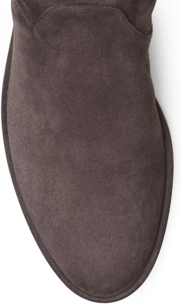 Divanne Knee High Boots, Women's Stretch Suede Over The Knee Boots Round Toe Flat Heel Tall Boots