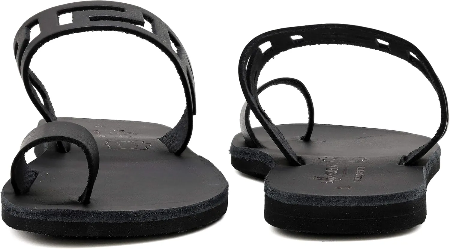 Emmanuela Ancient Greek Handmade Leather Flat Toe Ring Sandals, Quality Slide on Strappy Sandals, Quality Slide on Summer Shoes for Women, Open Toe Sliders, Boho Chic Mules