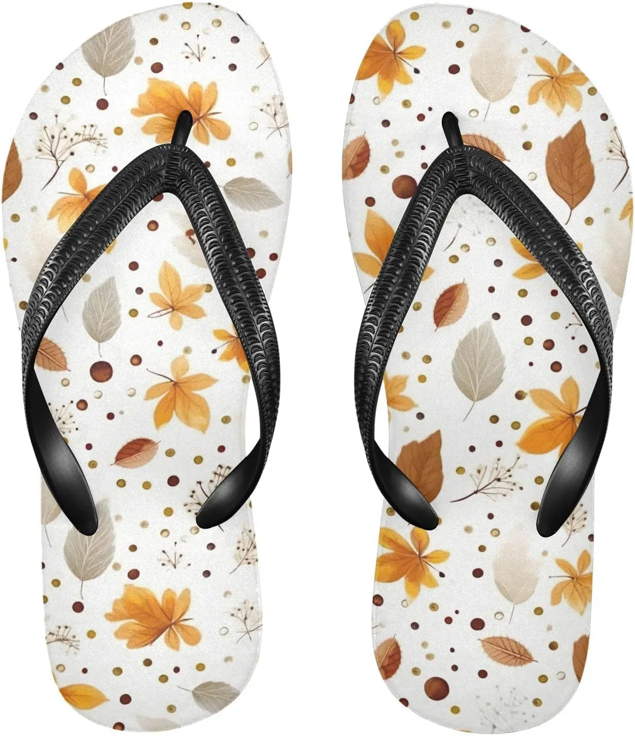 Fall Colorful Leaves Womens Flip Flops Sandals Comfortable Thong Sandals