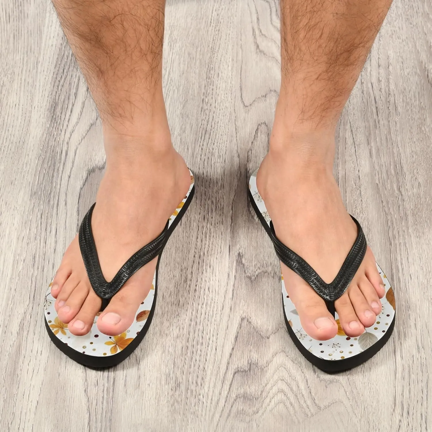 Fall Colorful Leaves Womens Flip Flops Sandals Comfortable Thong Sandals