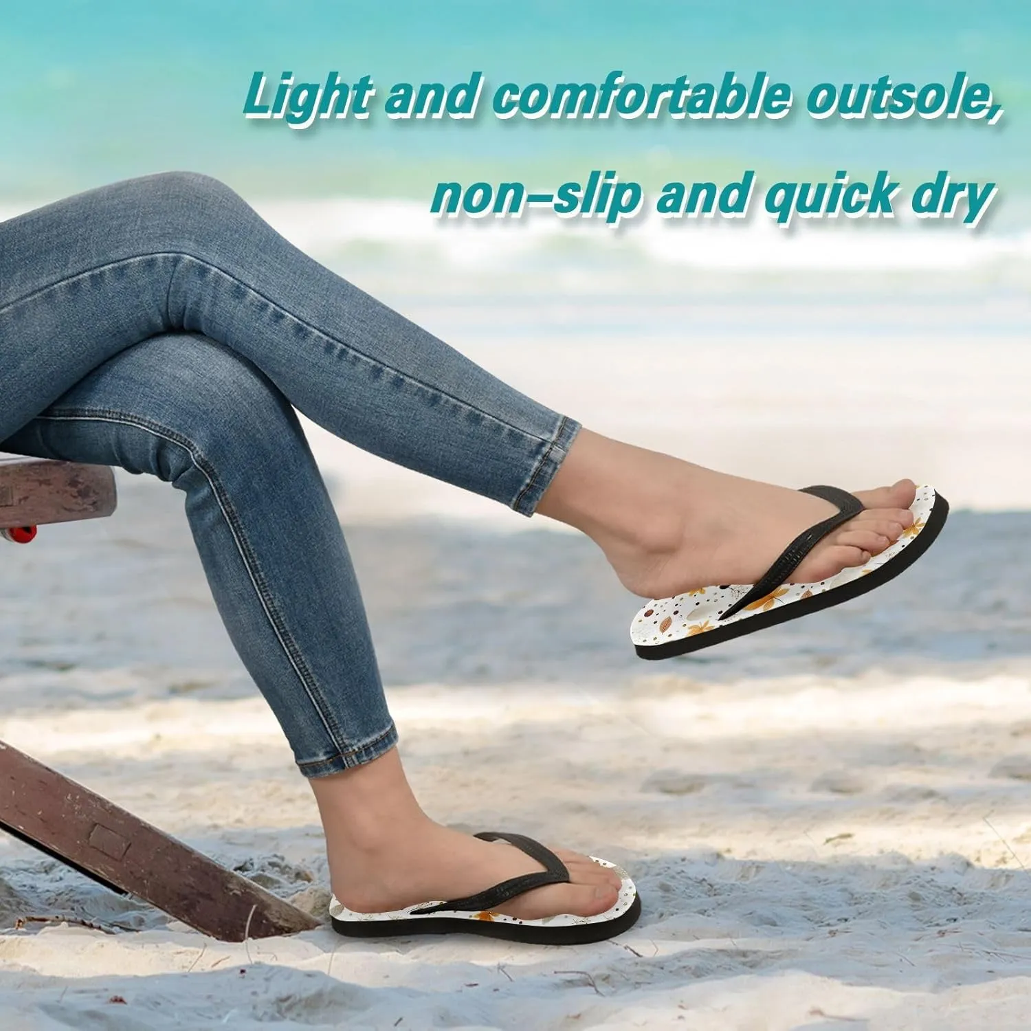 Fall Colorful Leaves Womens Flip Flops Sandals Comfortable Thong Sandals