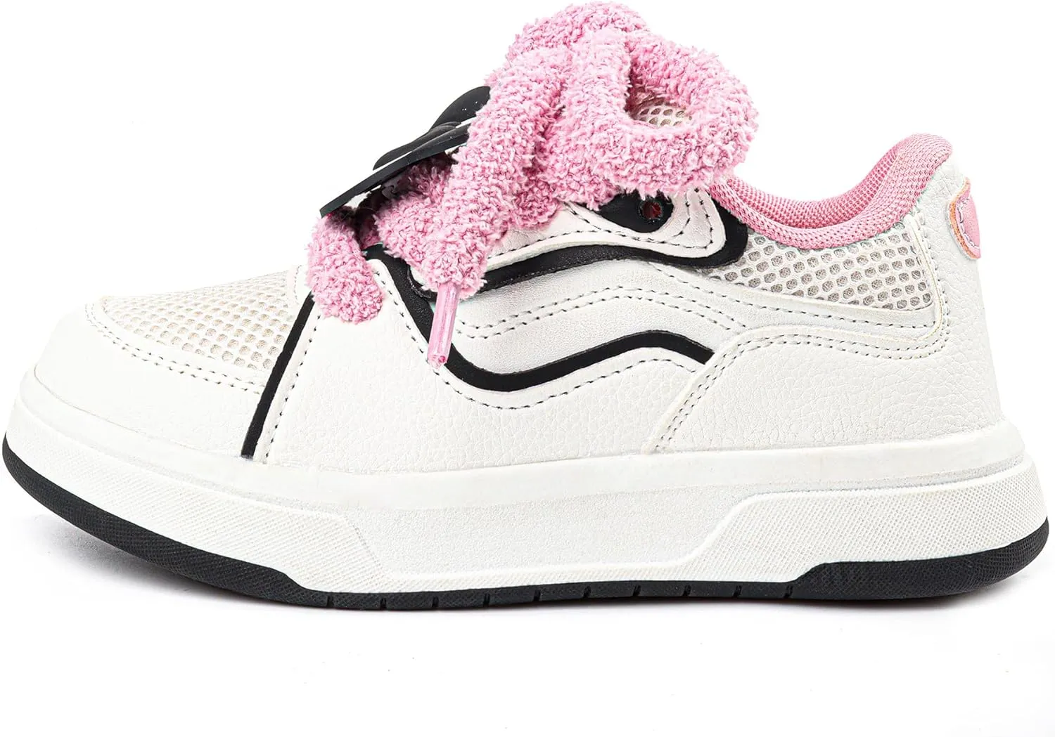 Fashion Chunky Platform Sneakers for Girls with Cute Panda Decor,Breathable Mesh Anti-Slip Rubber Sole Stylish Slip On & Kids Toddler Girl Kids Tennis Shoes Pink White Sneaker