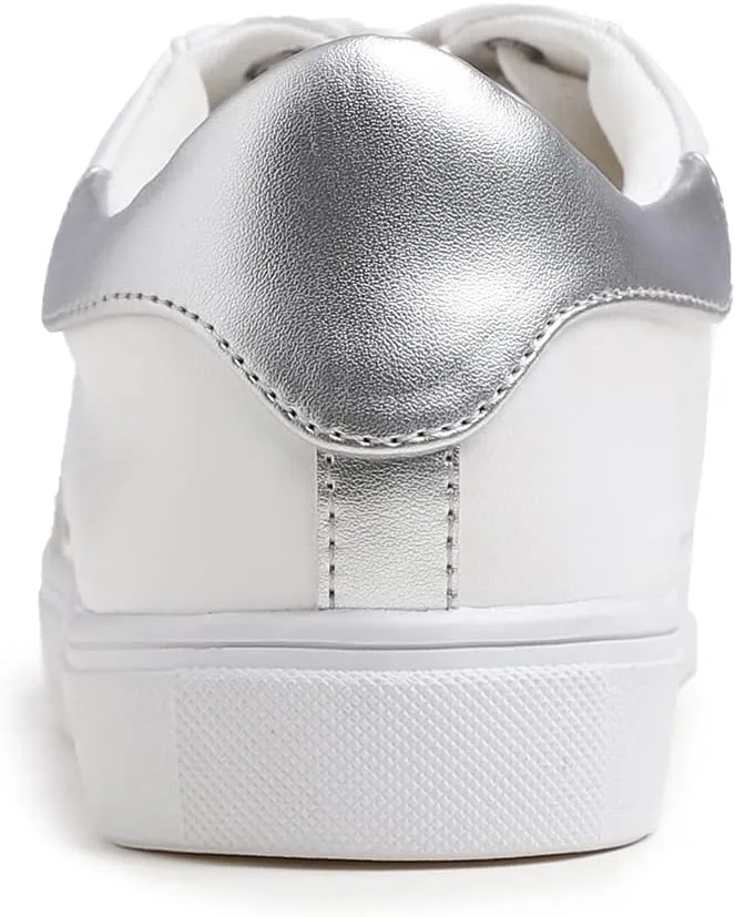 FEVERSOLE Women's Featured PU Leather Colorful Lace Up Sneaker