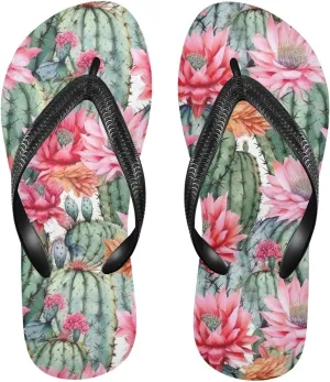 Flower Cactus Colorful Womens Flip Flops Sandals Women Footwear