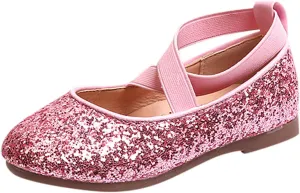 Flower Girls Dress Shoes Sparkling Pearls Bow Ballet Flat for Wedding Party Bridesmaids Mary Jane Princess Shoes