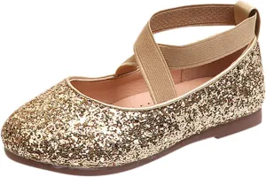 Flower Girls Dress Shoes Sparkling Pearls Bow Ballet Flat for Wedding Party Bridesmaids Mary Jane Princess Shoes