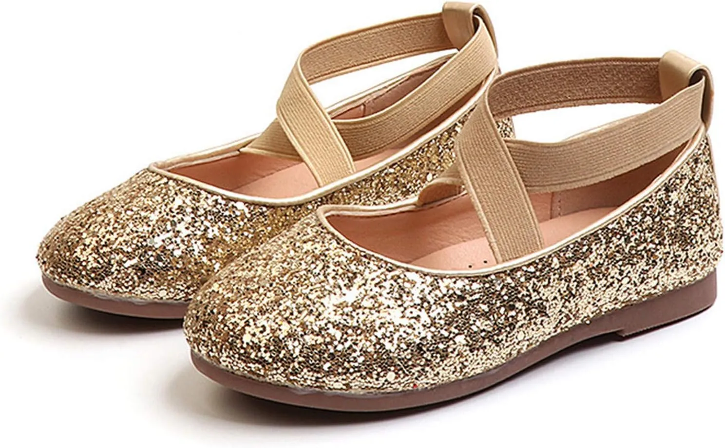 Flower Girls Dress Shoes Sparkling Pearls Bow Ballet Flat for Wedding Party Bridesmaids Mary Jane Princess Shoes