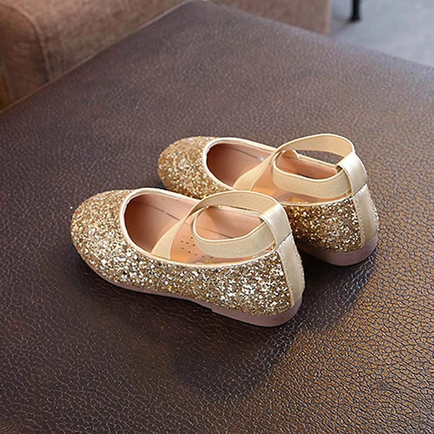 Flower Girls Dress Shoes Sparkling Pearls Bow Ballet Flat for Wedding Party Bridesmaids Mary Jane Princess Shoes