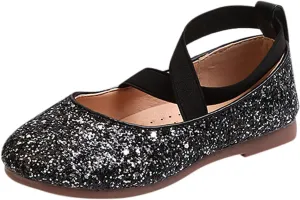 Flower Girls Dress Shoes Sparkling Pearls Bow Ballet Flat for Wedding Party Bridesmaids Mary Jane Princess Shoes
