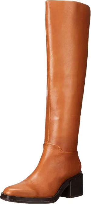 Franco Sarto Womens Dorica Leather Wide Calf Over-The-Knee Boots