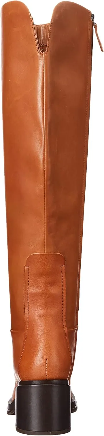 Franco Sarto Womens Dorica Leather Wide Calf Over-The-Knee Boots