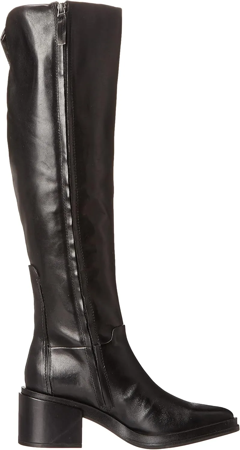 Franco Sarto Womens Dorica Leather Wide Calf Over-The-Knee Boots