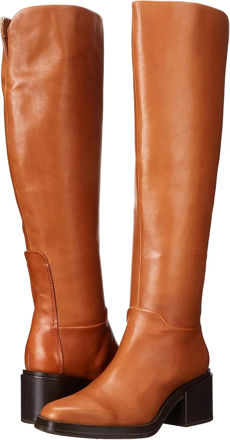 Franco Sarto Womens Dorica Leather Wide Calf Over-The-Knee Boots