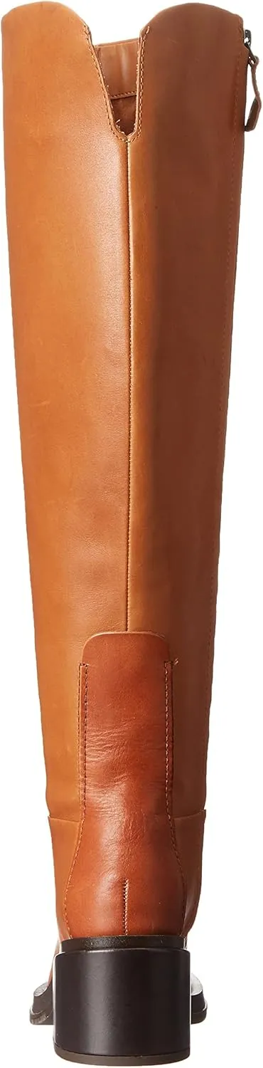 Franco Sarto Womens Dorica Leather Wide Calf Over-The-Knee Boots