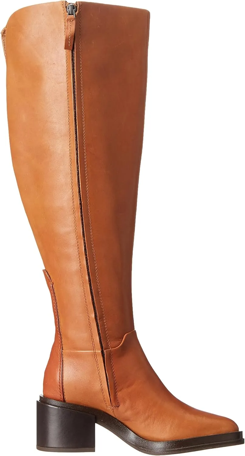 Franco Sarto Womens Dorica Leather Wide Calf Over-The-Knee Boots