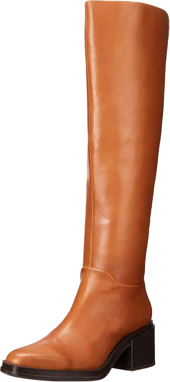 Franco Sarto Womens Dorica Leather Wide Calf Over-The-Knee Boots