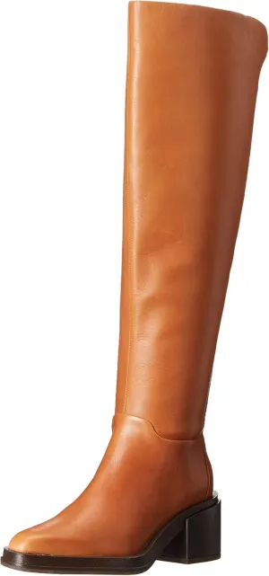 Franco Sarto Womens Dorica Leather Wide Calf Over-The-Knee Boots